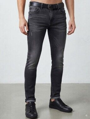 Tillys RSQ Tokyo Super Skinny Distressed Black Jeans Size 32/32